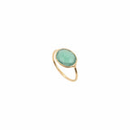 Conjunto Anillo Oro Modelo Grande Cuarzo Verde