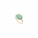 Bague Doree Serti Grand Modele Quartz Vert