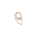 Anillo Dorado Serti Modelo Grande Cuarzo Rosa