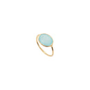 Bague Doree Serti Grand Modele Calcedoine Bleue