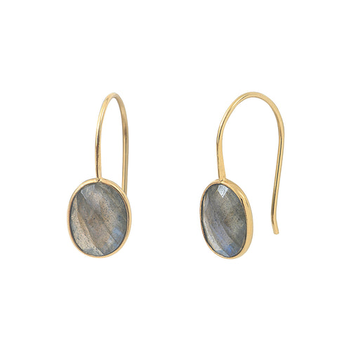 Boucles D'Oreilles Serti Petit Modele Labradorite