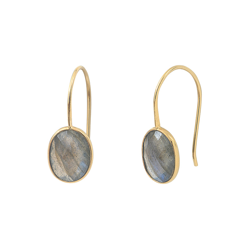 Boucles D'Oreilles Serti Petit Modele Labradorite
