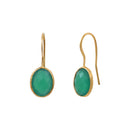 Boucles D'Oreilles Serti Petit Modele Quartz Vert
