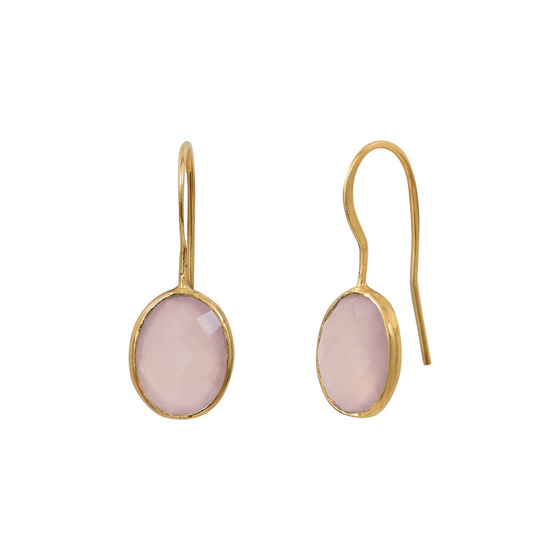 Pendientes Pequeños Calcedonia Rosa