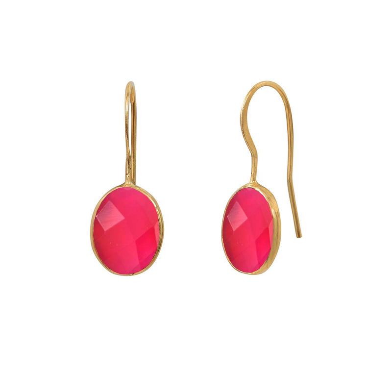 Boucles D'Oreilles Serti Petit Modele Onyx Rose