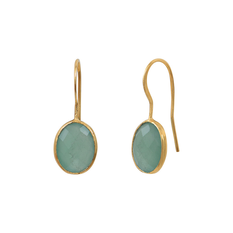 Boucles D'Oreilles Serti Petit Modele Aventurine