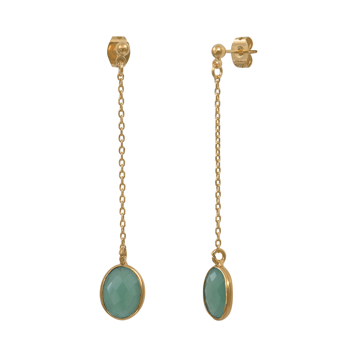 Pendientes Largos Modelo Aventurina Pequeña