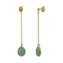 Boucles D'Oreilles Longue Serti Petit Modele Aventurine