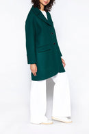 Manteau Oversize En Drap De Laine Vert