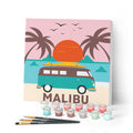 Mini Peinture Par Numéros 20X20Cm Avec Cadre Plage Malibu