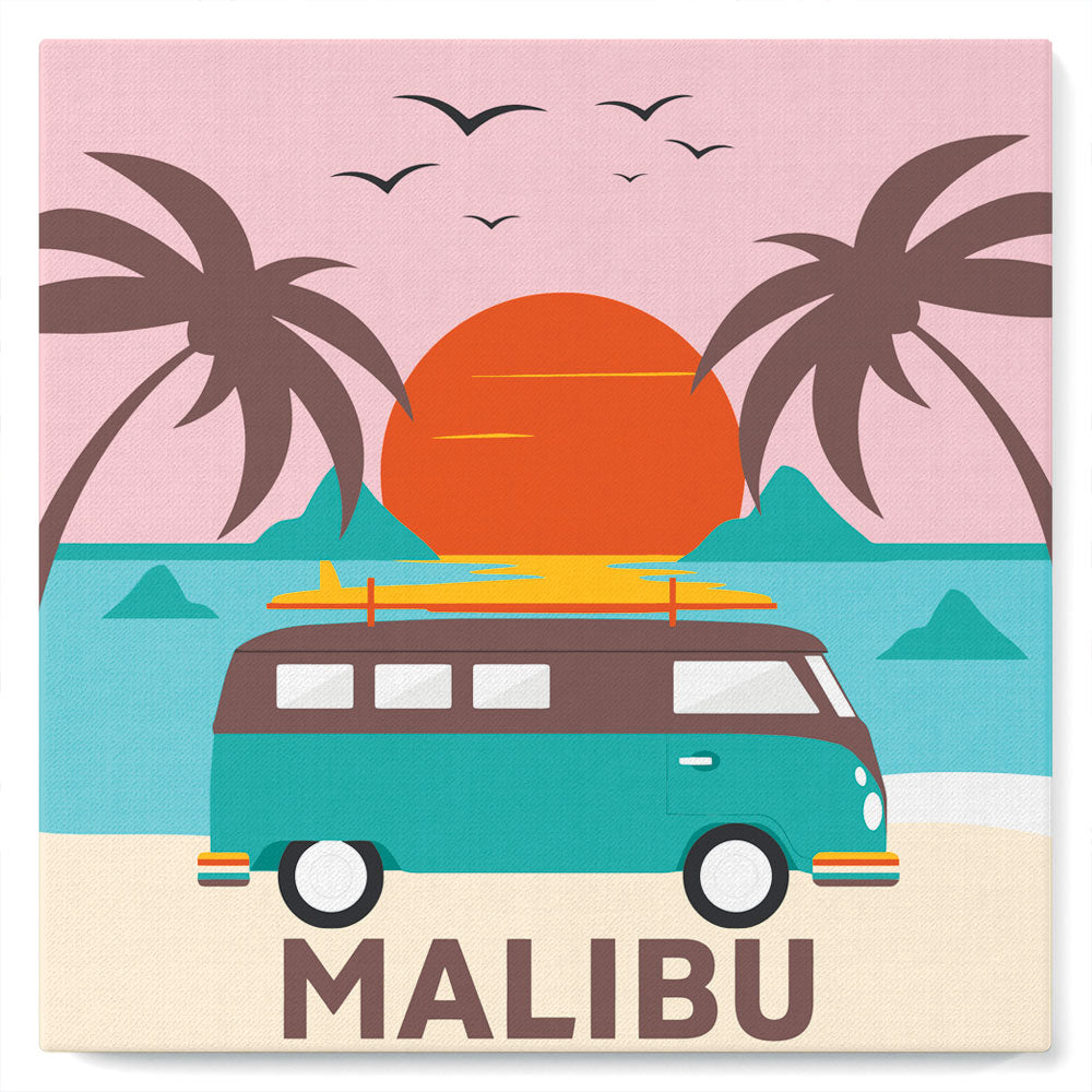 Mini Peinture Par Numéros 20X20Cm Avec Cadre Plage Malibu