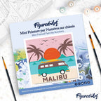 Mini Peinture Par Numéros 20X20Cm Avec Cadre Plage Malibu