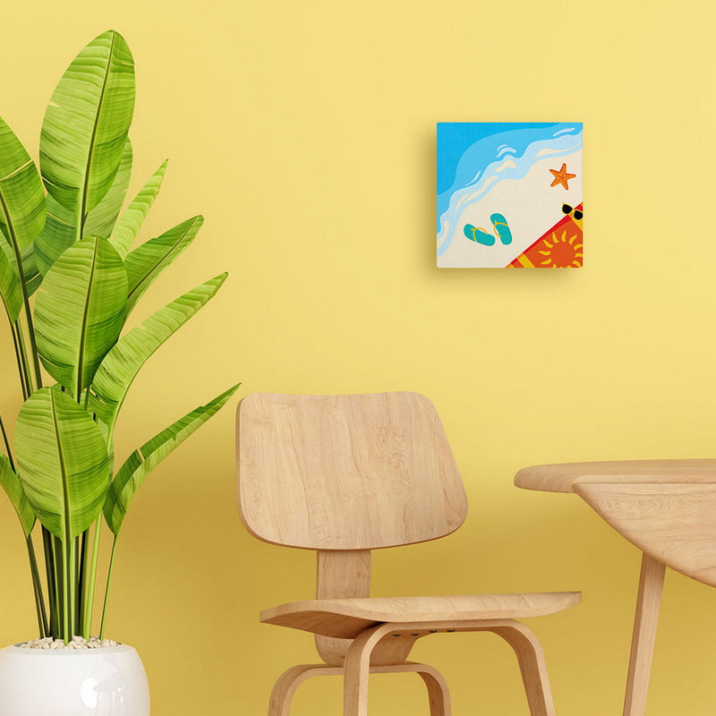 Mini Peinture Par Numéros 20X20Cm Avec Cadre A La Plage