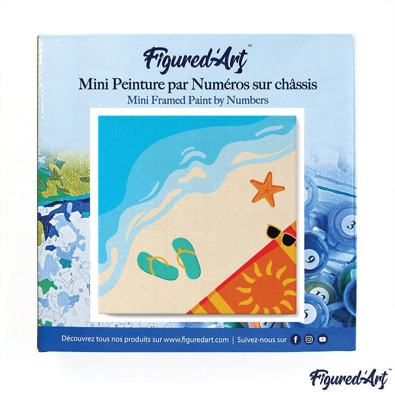 Mini Peinture Par Numéros 20X20Cm Avec Cadre A La Plage