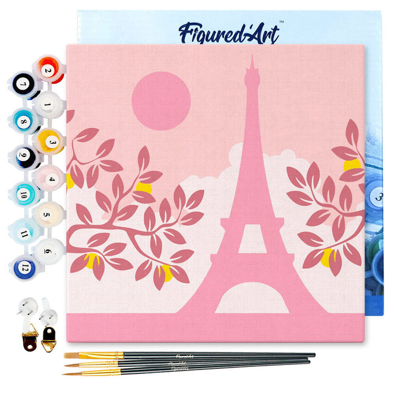 Mini Peinture Par Numéros 20X20Cm Avec Cadre Paris Au Soleil