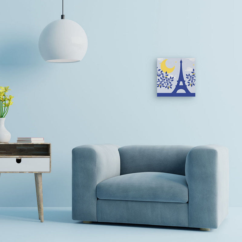 Mini Peinture Par Numéros 20X20Cm Avec Cadre Paris Sous La Lune