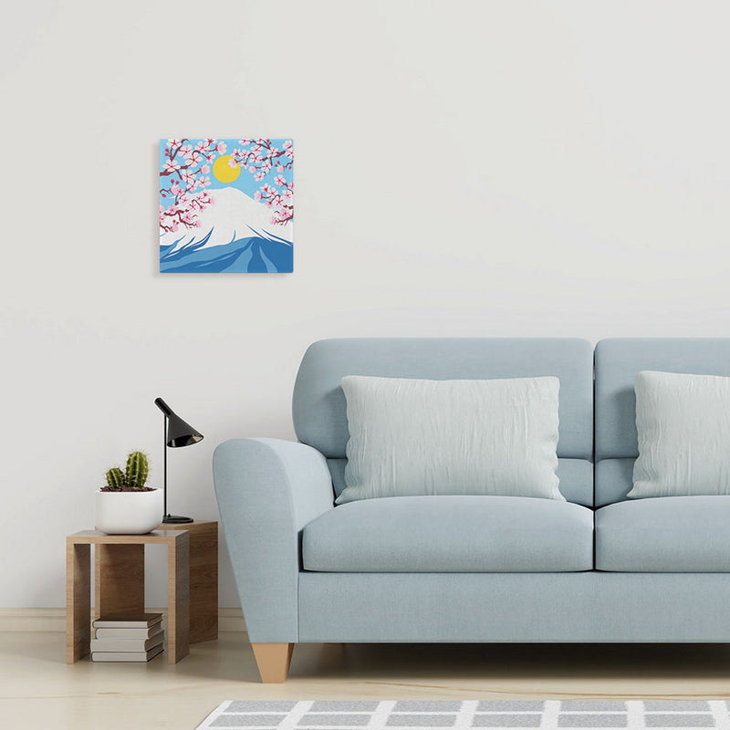 Mini Peinture Par Numéros 20X20Cm Avec Cadre Le Mont Fuji