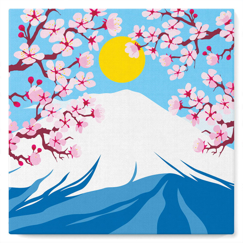 Mini Peinture Par Numéros 20X20Cm Avec Cadre Le Mont Fuji