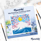 Mini Peinture Par Numéros 20X20Cm Avec Cadre Le Mont Fuji