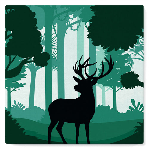 Mini Peinture par Numéros petit format 20x20cm avec cadre Cerf en alerte