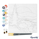 Mini Peinture Par Numéros 20X20Cm Avec Cadre Cerf Majestueux Et Paysage