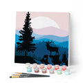 Mini Paint by Numbers 20x20cm with Frame Majestic Stag and Landscape