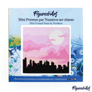 Mini Peinture Par Numéros 20X20Cm Avec Cadre New York Sous Un Ciel Rosé