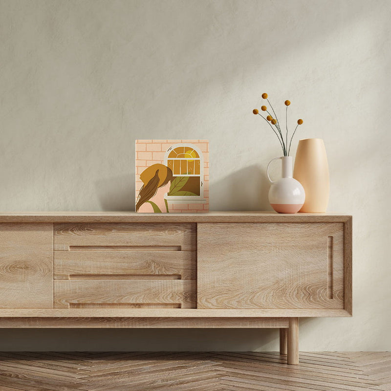 Mini Peinture Par Numéros 20X20Cm Avec Cadre Femme Au Foulard