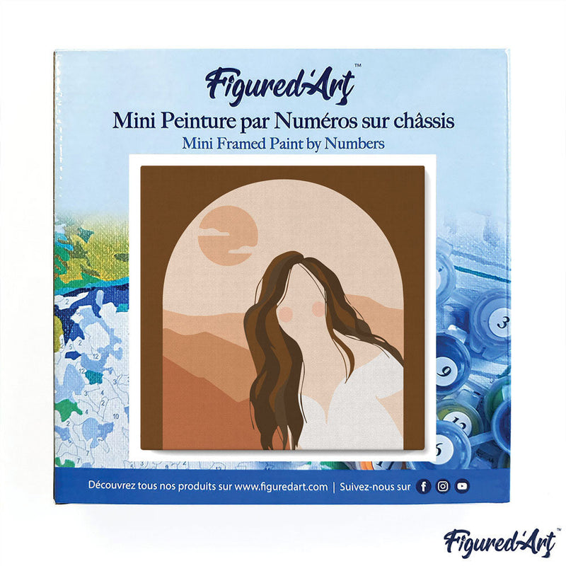 Mini Peinture Par Numéros 20X20Cm Avec Cadre Femme Et Arcade