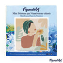 Mini Peinture Par Numéros 20X20Cm Avec Cadre Femme Au Turban Vert