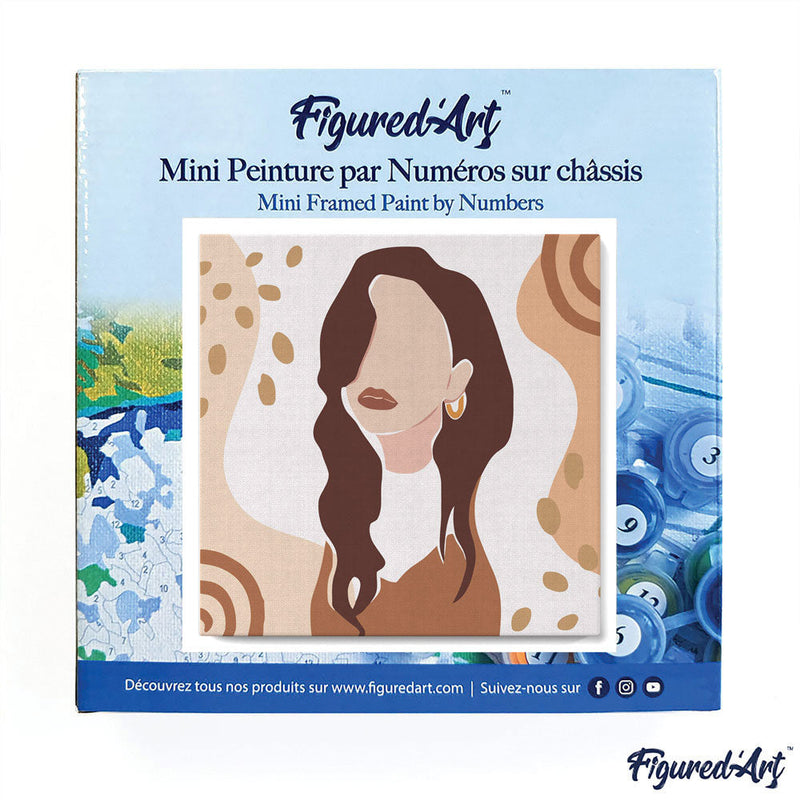 Mini Peinture Par Numéros 20X20Cm Avec Cadre Femme Songeuse