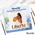 Mini Peinture Par Numéros 20X20Cm Avec Cadre Liberté