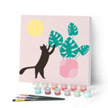 Mini Paint By Numbers 20X20Cm With Frame Kitten And Plant In The Sun