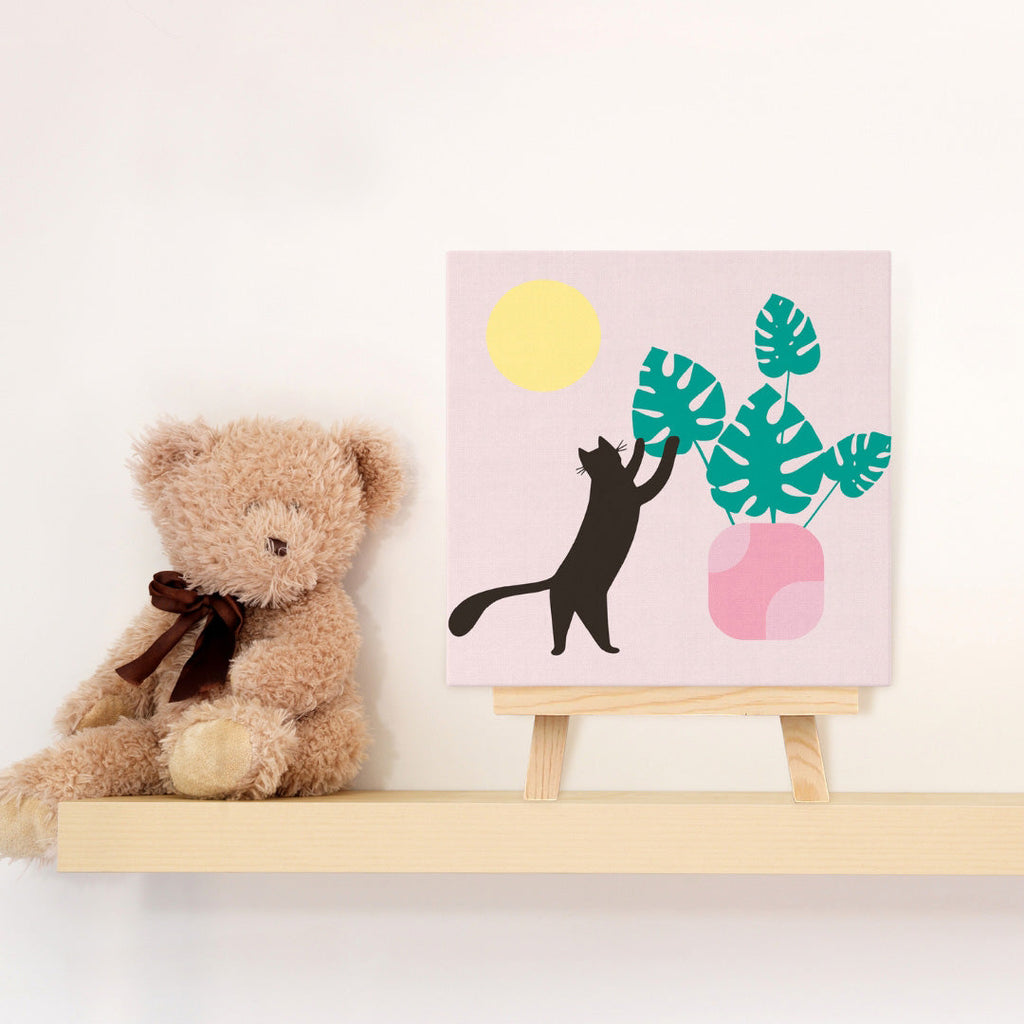Mini Paint By Numbers 20X20Cm With Frame Kitten And Plant In The Sun