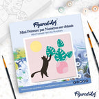 Mini Paint By Numbers 20X20Cm With Frame Kitten And Plant In The Sun