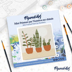 Mini Peinture Par Numéros 20X20Cm Avec Cadre Plantes Grasses