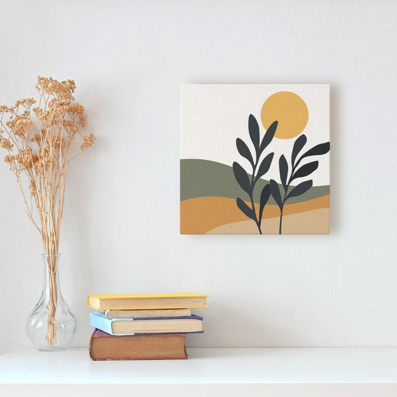 Mini Peinture Par Numéros 20X20Cm Avec Cadre Paysage Et Plante