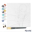 Mini Peinture Par Numéros 20X20Cm Avec Cadre Paysage Et Plante