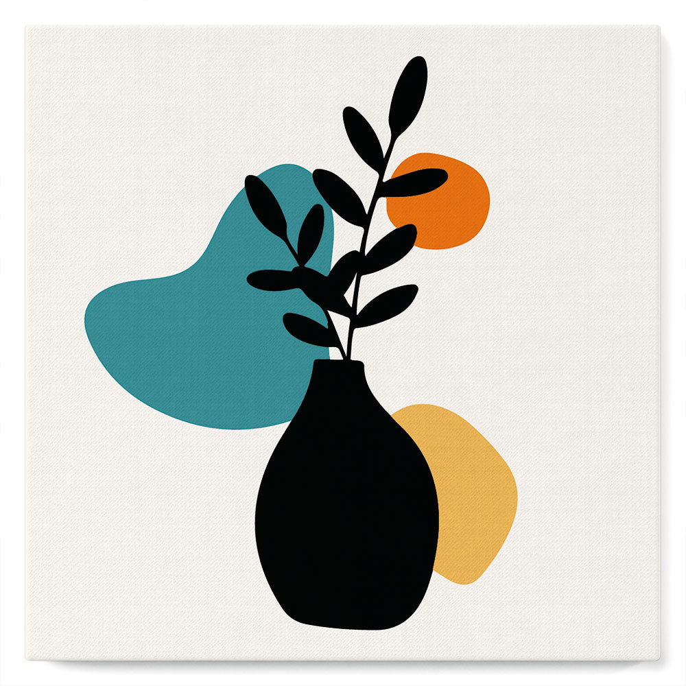 Mini Peinture Par Numéros 20X20Cm Avec Cadre Plante Et Vase Noir 2