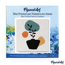 Mini Peinture Par Numéros 20X20Cm Avec Cadre Plante Et Pot Noir