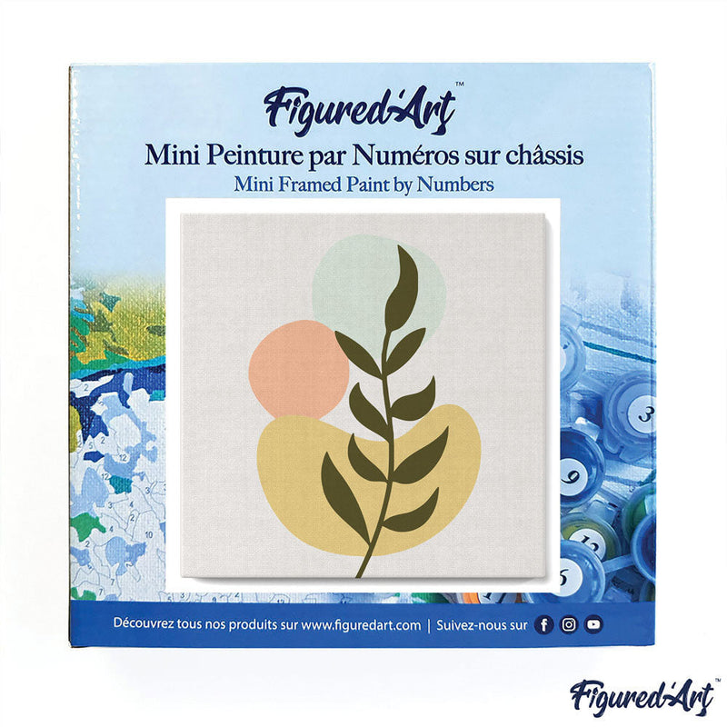 Mini Peinture Par Numéros 20X20Cm Avec Cadre Plante