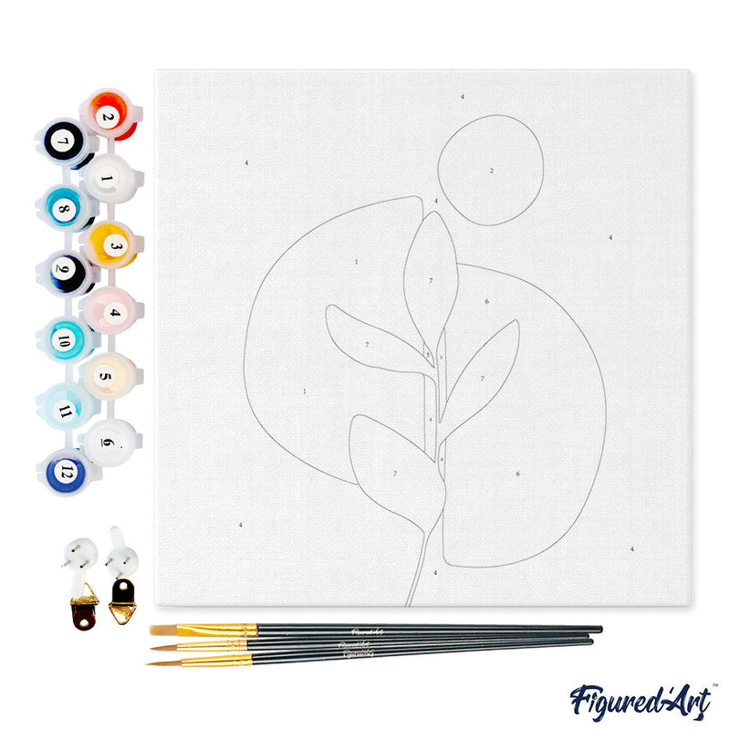 Mini Peinture Par Numéros 20X20Cm Avec Cadre Plante 3