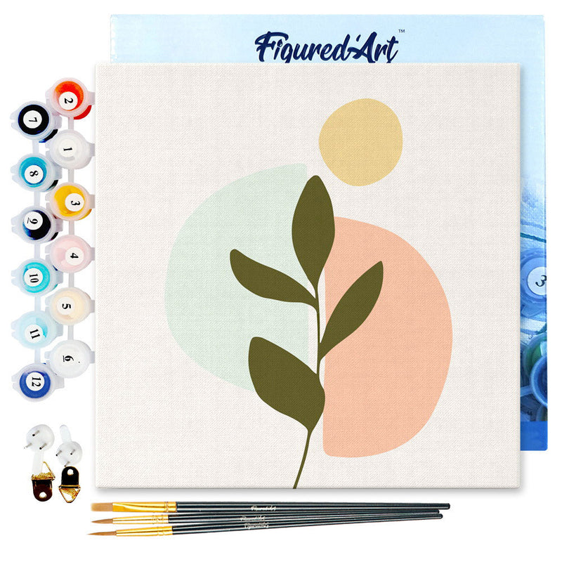 Mini Peinture Par Numéros 20X20Cm Avec Cadre Plante 3