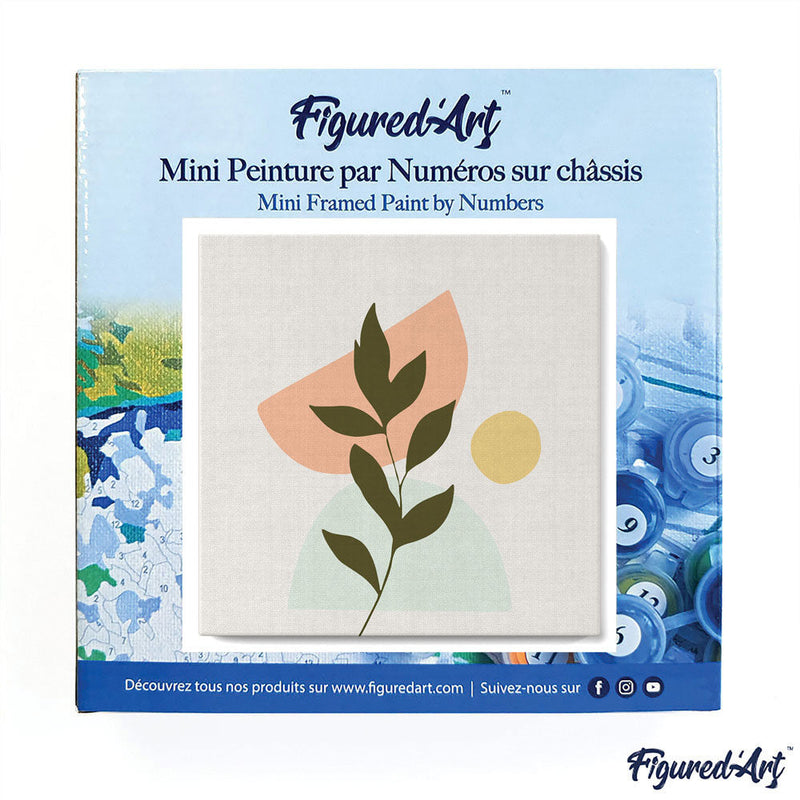 Mini Peinture Par Numéros 20X20Cm Avec Cadre Plante 4