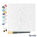 Mini Peinture Par Numéros 20X20Cm Avec Cadre Plante 4