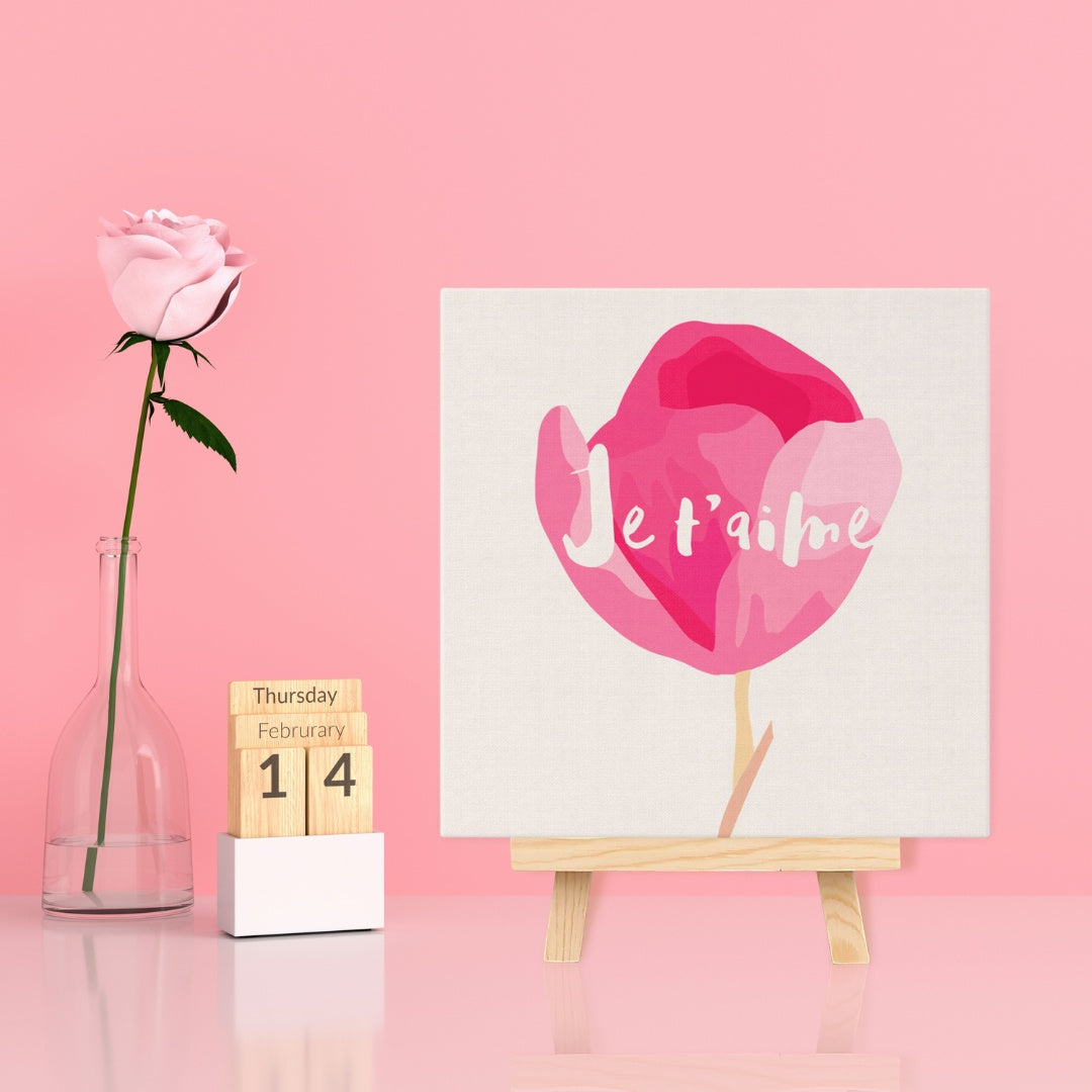 Mini Peinture Par Numéros 20X20Cm Avec Cadre Je T'Aime
