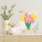 Mini Peinture Par Numéros 20X20Cm Avec Cadre Bouquet De Tulipes