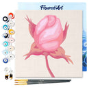 Mini Peinture Par Numéros 20X20Cm Avec Cadre Bouton De Rose