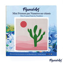 Mini Peinture Par Numéros 20X20Cm Avec Cadre Cactus