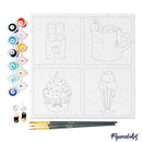 Mini Peinture Par Numéros 20X20Cm Avec Cadre Gourmandises